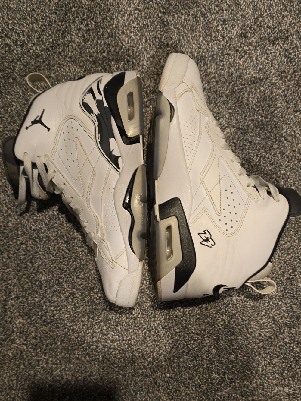 Jordan White and Black Retro High-Top Sneakers